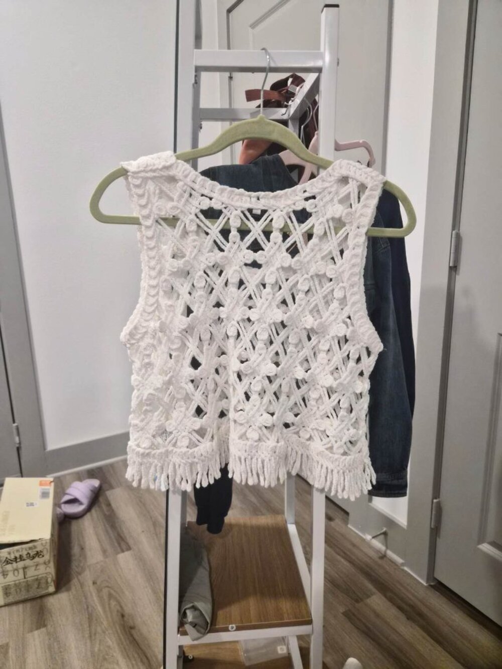 RAIVE Cream White Crochet Tank Top size Free - Picture 3 of 4
